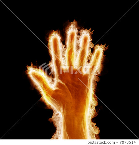 human hand open arms fire human hand open arms fire 7073514