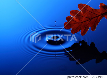 Drop of water falling into the water 7073943