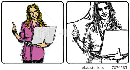 Vector Sketch Business Woman 7074585