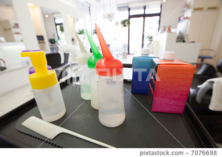 Beauty salon image perm solution applicator photo material 7076698
