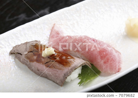 Yonezawa beef sushi Yonezawa beef sushi 7079682