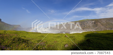 Double Rainbow Over Gullfoss Waterfall Iceland 7087543