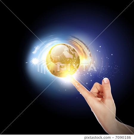 hand touching the earth hand touching the earth 7090186