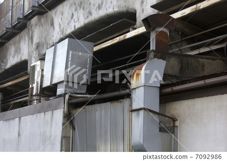 Exhaust duct dirty with the oil of the restaurant 7092986