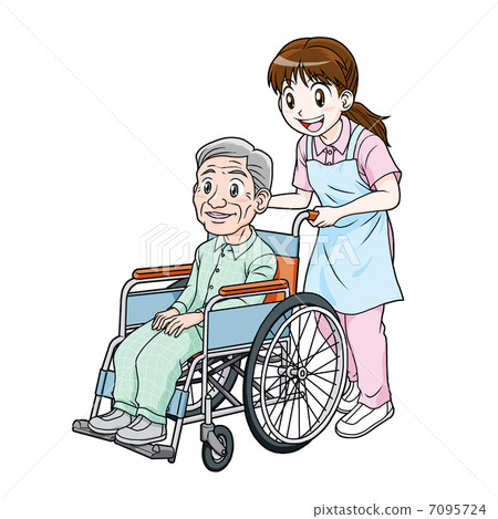 Wheelchair nurse - Stock Illustration [7095724] - PIXTA