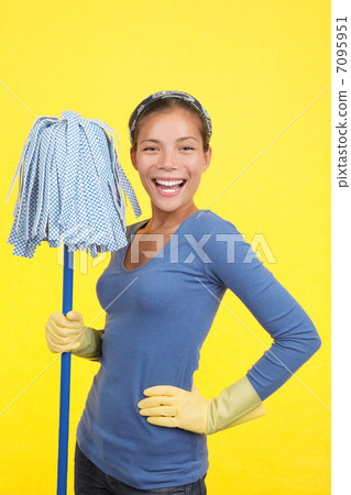 Happy cleaning woman 7095951
