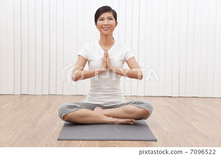 Beautiful Young Asian Chinese Woman In Yoga Position Beautiful Young Asian Chinese Woman In Yoga Position 7096522