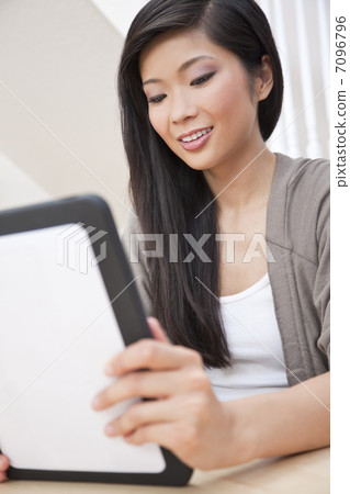 Asian Chinese Woman Using Tablet Computer Asian Chinese Woman Using Tablet Computer 7096796