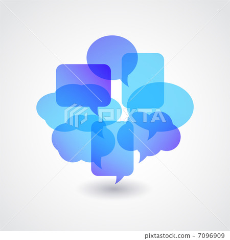 Blue speech bubbles Blue speech bubbles 7096909