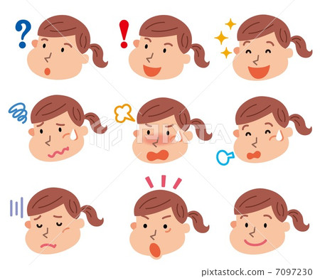 Facial expression various young ladies - Stock Illustration [7097230 ...