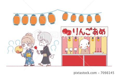 與仙女和蘋果的食物攤位 7098145