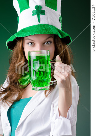 Young girl in saint patrick celebration concept 7101124