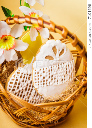 Easter cookies in basket 7101696