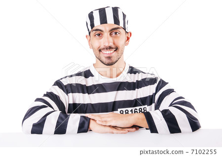 Convict criminal in striped uniform Convict criminal in striped uniform 7102255