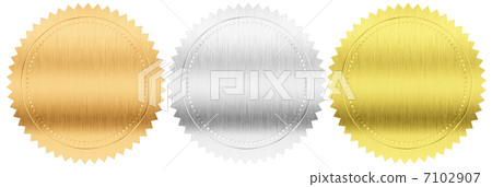gold, silver and bronze seals or medals set isolated with clippi gold, silver and bronze seals or medals set isolated with clippi 7102907