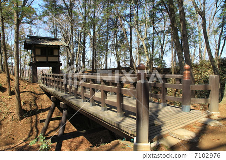 Reversei城堡廢墟公園反向城堡塔門和橋樑 - 在Okui 7102976