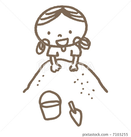 Girl playing sandbox 7103255