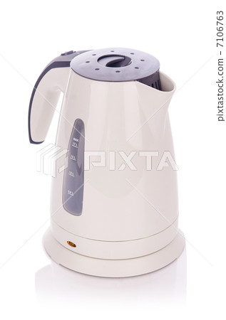 White electric kettle isolated White electric kettle isolated 7106763