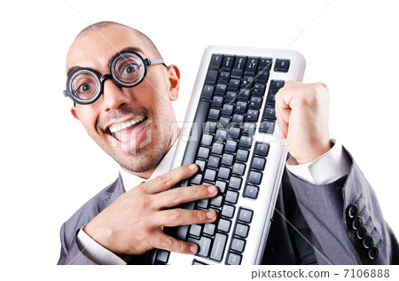 Nerd funny businessman on white Nerd funny businessman on white 7106888