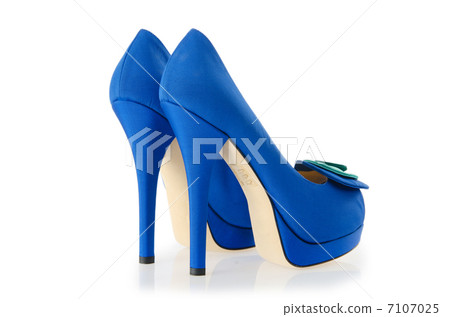 Blue shoes isolated on the white Blue shoes isolated on the white 7107025