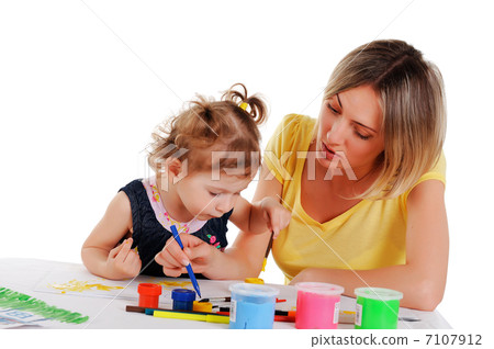 mom and her little daughter mom and her little daughter 7107912