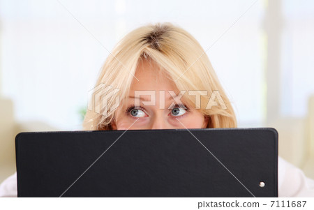 portrait of young lady with notebook 7111687