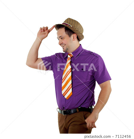 young happy man in bright colour wear young happy man in bright colour wear 7112456