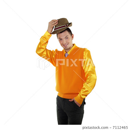 young happy man in bright colour wear young happy man in bright colour wear 7112465