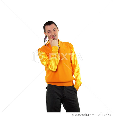 young happy man in bright colour wear young happy man in bright colour wear 7112467