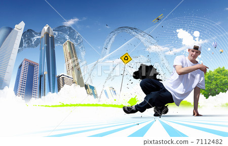 Street dancer in a white shirt Street dancer in a white shirt 7112482