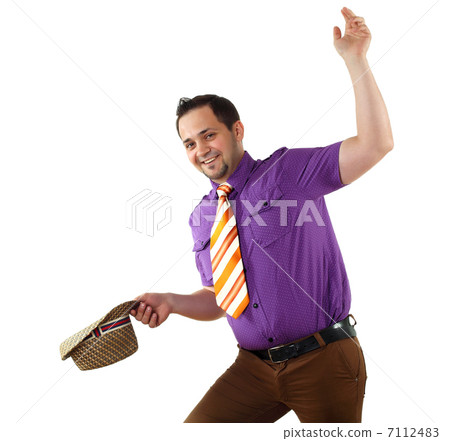 young happy man in bright colour wear young happy man in bright colour wear 7112483