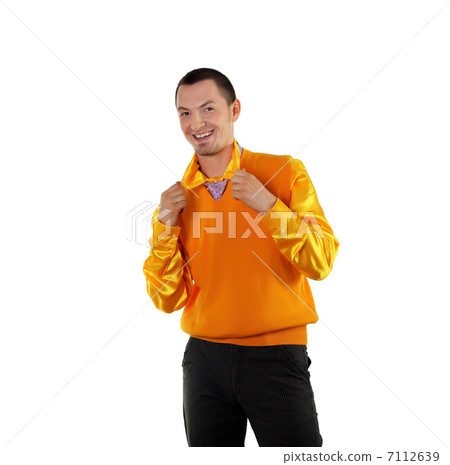 young happy man in bright colour wear 7112639