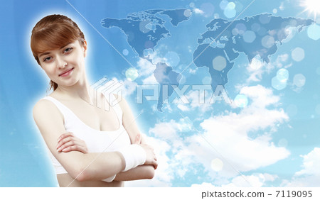 Woman in sport wear standing 7119095