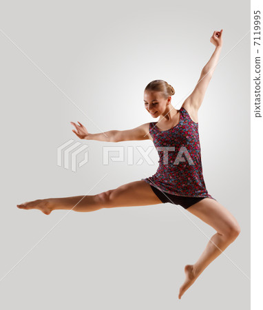 Girl in color dress dancing Girl in color dress dancing 7119995