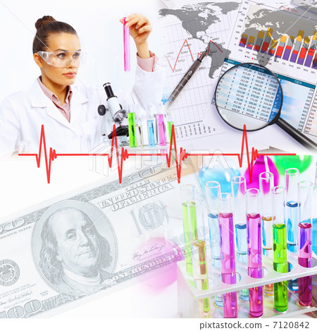 Collage with scientist in laboratory Collage with scientist in laboratory 7120842