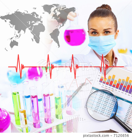 Collage with scientist in laboratory Collage with scientist in laboratory 7120856