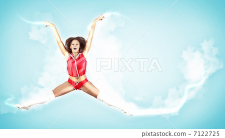 Young woman dancer. With lights effect. 7122725
