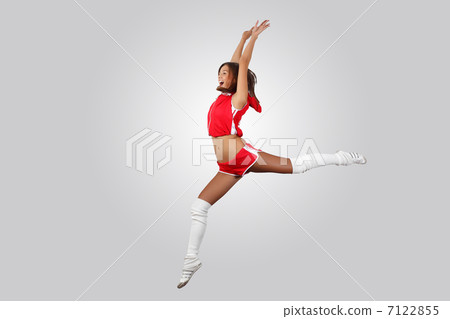 Young female dancer against white background 7122855