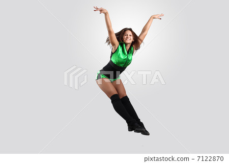 Young female dancer against white background Young female dancer against white background 7122870