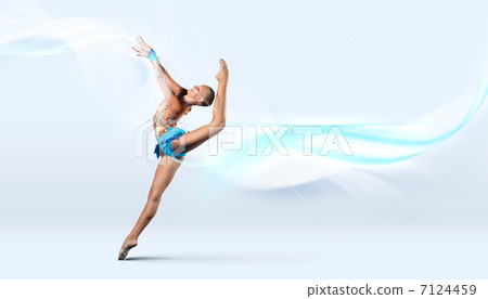Young woman in gymnast suit posing 7124459