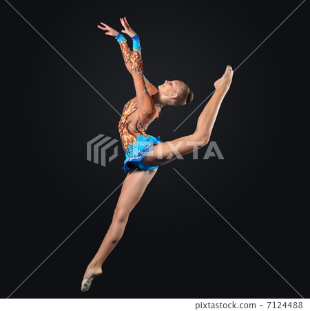 Young woman in gymnast suit posing Young woman in gymnast suit posing 7124488