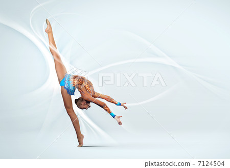 Young woman in gymnast suit posing Young woman in gymnast suit posing 7124504