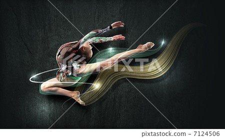 Young woman in gymnast suit posing Young woman in gymnast suit posing 7124506