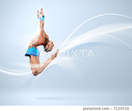 Young woman in gymnast suit posing Young woman in gymnast suit posing 7124538