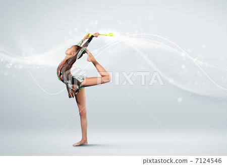 Young woman in gymnast suit posing Young woman in gymnast suit posing 7124546
