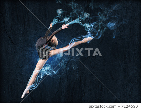 Young woman in gymnast suit posing 7124550
