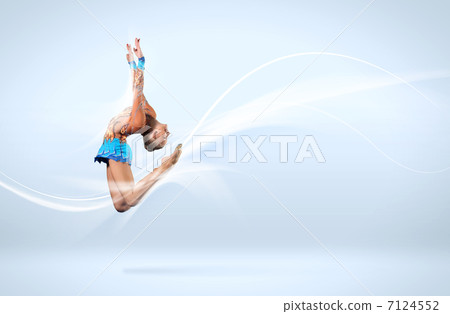 Young woman in gymnast suit posing Young woman in gymnast suit posing 7124552