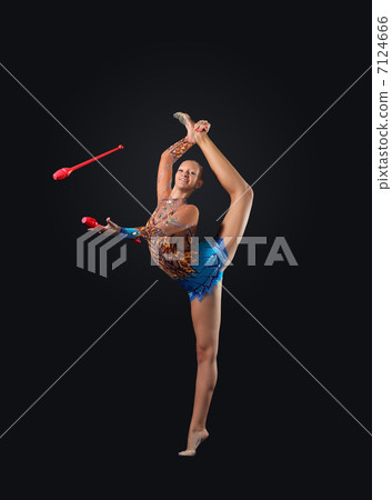 Young woman in gymnast suit posing Young woman in gymnast suit posing 7124666