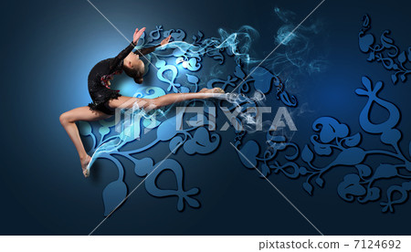 Young woman in gymnast suit posing Young woman in gymnast suit posing 7124692