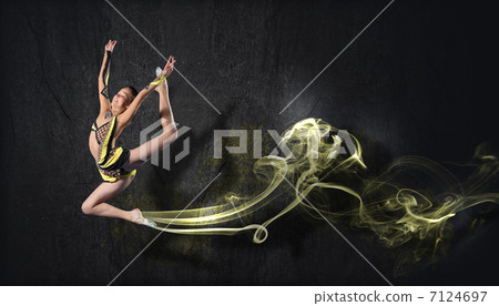Young woman in gymnast suit posing 7124697